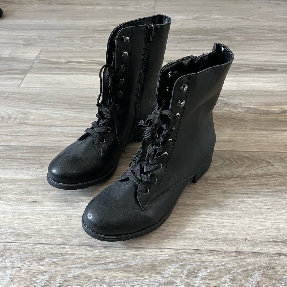 Black zip up boots